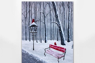 Virtual Paint Nite: Snowy Winter Cardinals